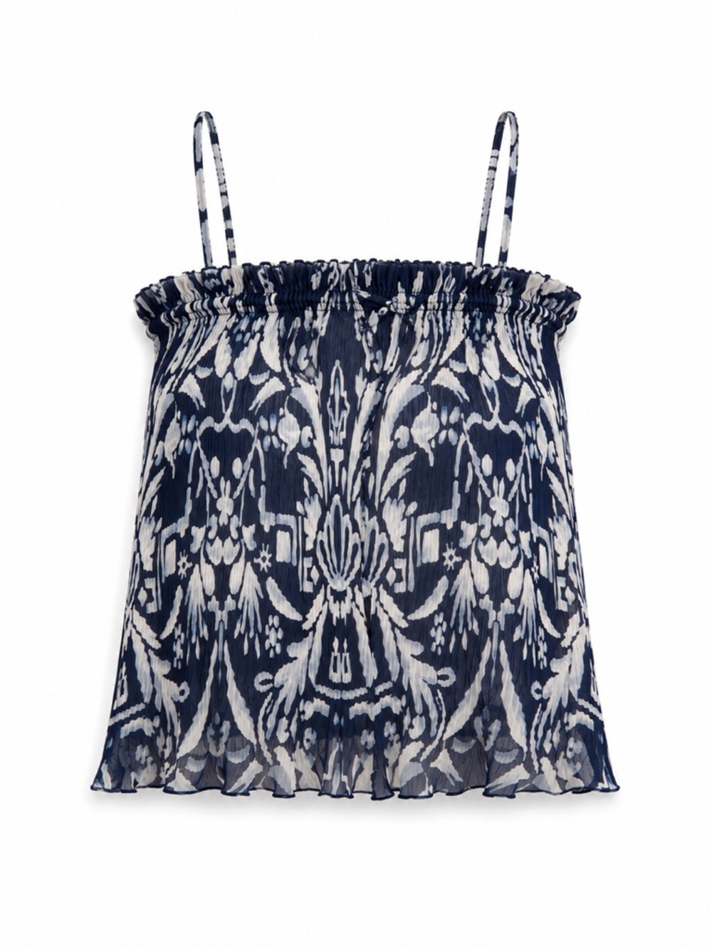 ❁ 3/$15 ❁ NWT H&M Blue Smocked Print Top, Size XS